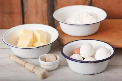 Baking ingredients Stock Photos