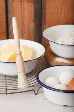 Baking ingredients Stock Photos