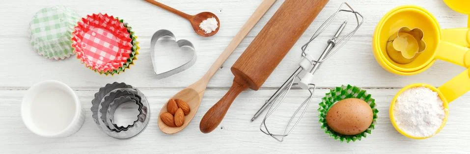 Baking ingredients Stock Photos