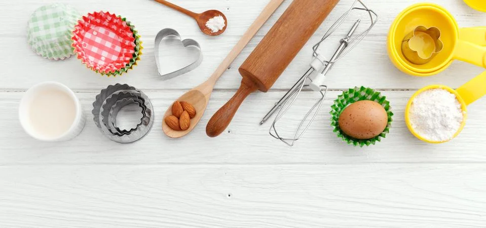 Baking ingredients Stock Photos