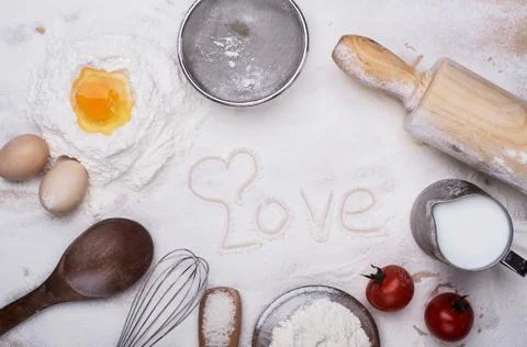 Baking ingredients Stock Photos