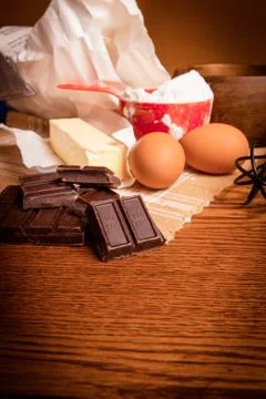 Baking ingredients Stock Photos