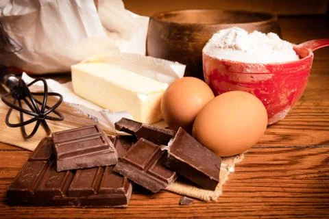 Baking ingredients Stock Photos