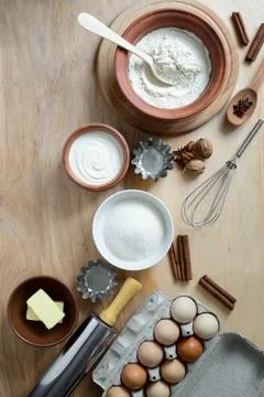 Baking ingredients Stock Photos