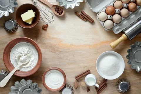 Baking ingredients Stock Photos