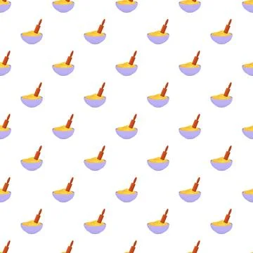 Baking ingredients seamless pattern with rolling pin Stock Illustration
