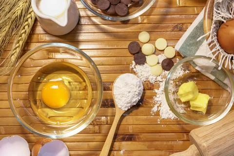 Baking ingredients set Foto stock