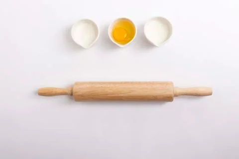 Baking ingredients on white background Stock Photos