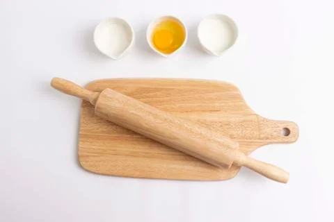Baking ingredients on white background Stock Photos