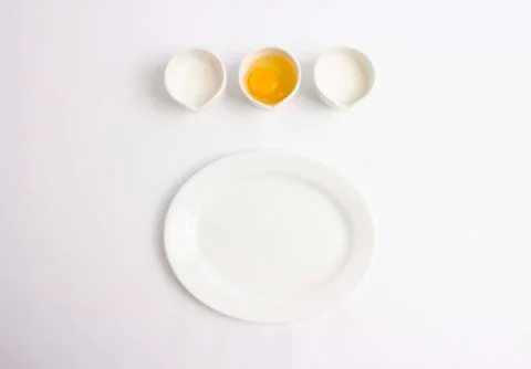 Baking ingredients on white background Stock Photos