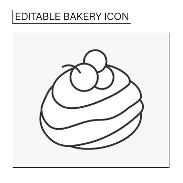 Baking line icon Stock Illustration