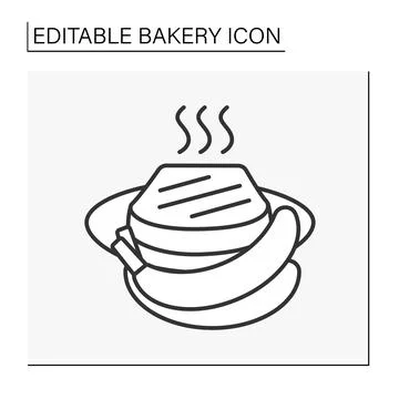 Baking line icon Stock Illustration