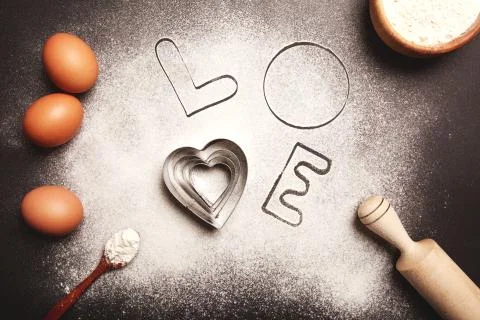 Baking with love Stock Photos
