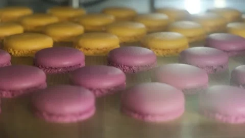 Baking macarons in the roll for pastries. Stock Footage 148943369