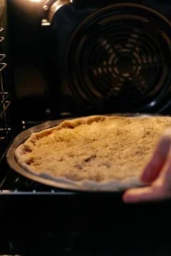 Baking making pizza with cheese in an electric oven Stock Photos