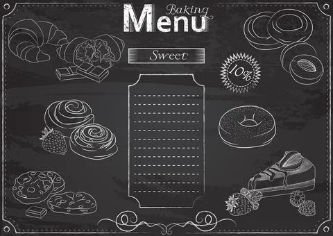 Baking menu chalk Stock Illustration