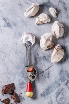 Baking meringue with chocolate Stock Photos
