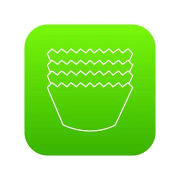 Baking molds icon green vector Stock Illustration