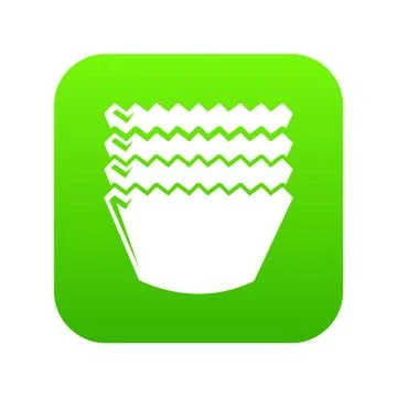 Baking molds icon green vector Stock Illustration