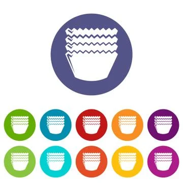 Baking molds icons set vector color Stockillustratie