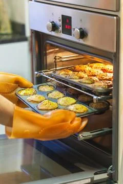 Baking muffins Stock Photos