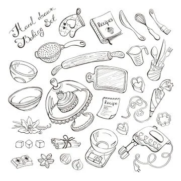 Baking objects set Illustrazione stock