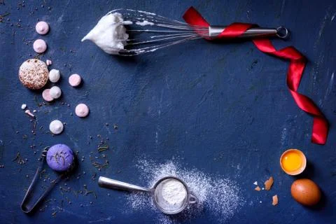 Baking or cooking background frame. Ingredients.New year, top view. Foto stock