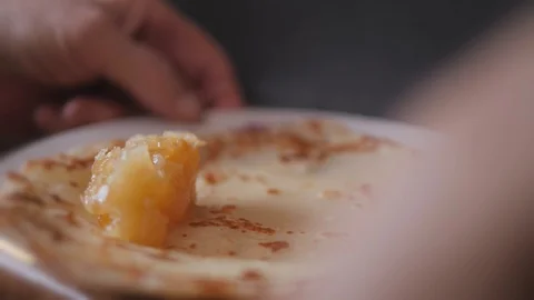 Baking pancakes to carnival. Stock Footage 102458705