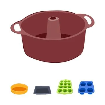 Baking pans and molds kitchen equipment assortment Illustrazione stock