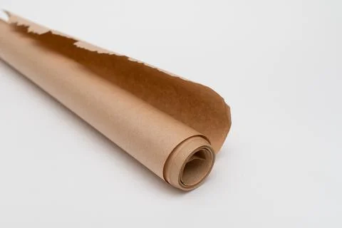 Baking paper roll on a white background Stock Photos