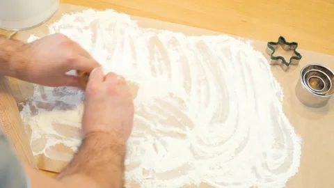 Baking paper, top view, sprinkled with flour, for cooking and working with dough Stock Footage 270980639