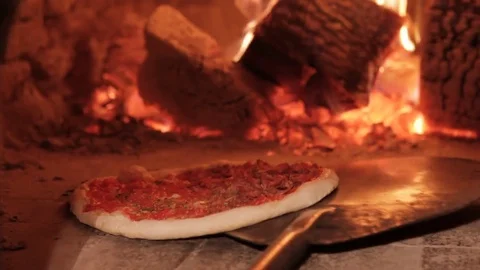 Baking pepperoni pizza Stock Footage 77763061