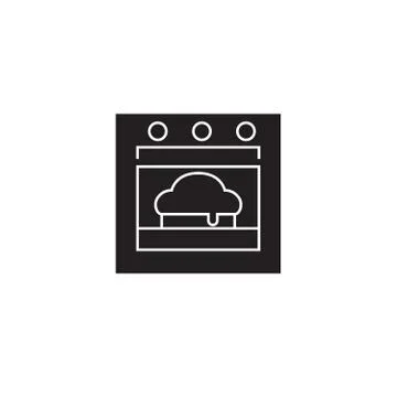 Baking pie black vector concept icon. Baking pie flat illustration, sign 스톡 일러스트