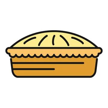 Baking pie crust dessert icon line art Stock Illustration