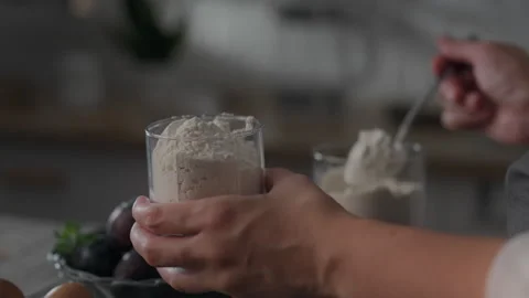 Baking pie in the kitchen. A step-by-step recipe for making homemade plum pi Stock Footage 251662084