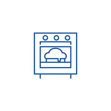 Baking pie line icon concept. Baking pie flat vector symbol, sign, outline Stock Illustration