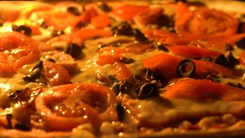 Baking pizza in the oven close-up. Stock Footage 127099762