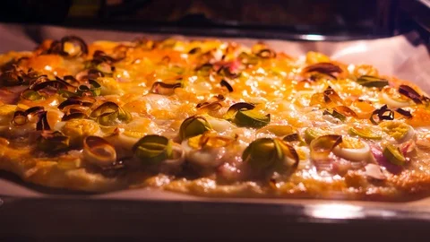 Baking pizza in oven. Hyperlapse close up Stock Footage 85774617