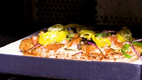 Baking Pizza, oven opening Stock-Footage 105983078