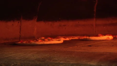 Baking Pizza In Stone Oven Stock Footage 136063694