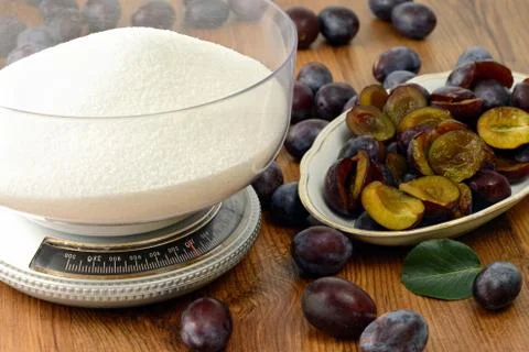 Baking a plum cake Stock Photos