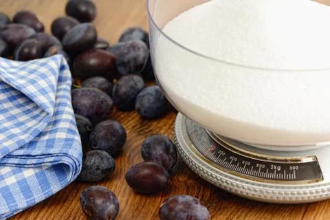 Baking a plum cake Stock Photos