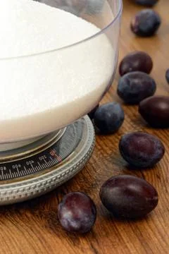 Baking a plum cake Stock Photos