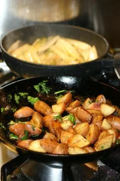 Baking potatoes Stock Photos