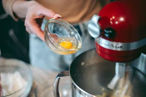 The baking process of baking pies and cookies in the kitchen Stock Photos