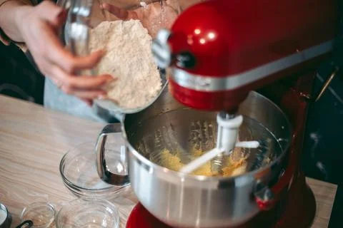 The baking process of baking pies and cookies in the kitchen Stock Photos