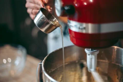 The baking process of baking pies and cookies in the kitchen Stock Photos
