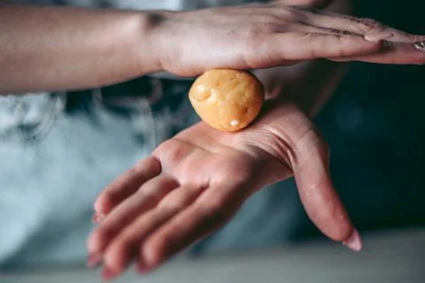 The baking process of baking pies and cookies in the kitchen Stock Photos