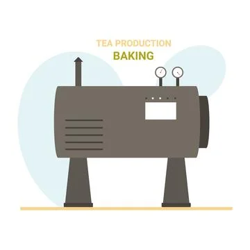 Baking process of tea production Stock Illustration