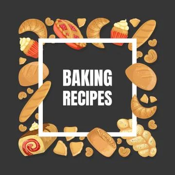 Baking Recipes Banner Template, Culinary, Class, School Design Element Vector イラスト素材